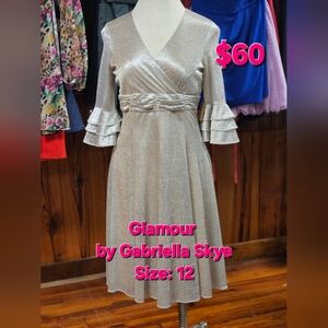 Silver Long Sleeve Dress